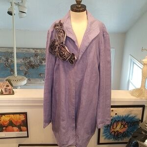 Elegant Blue Linen Blazer